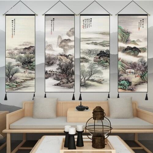 Chinese Style Poster Landscape Painting Retro Poster Wall Poster Canvas Painting Wall Decor Wall Art Picture Room Home Decor