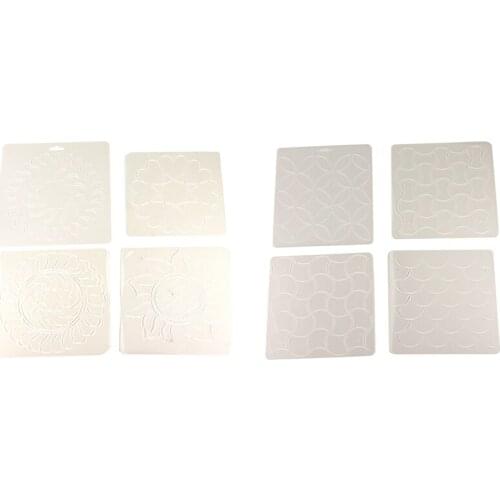 4PCS Transparent Acrylic Template for Cushion Pattern DIY Sewing Embroidery Patchwork Pressure Line Template Set