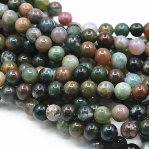Multicolor Round Natural Indian Agates Onyx Stone Carnelian 6 8 10 12mm Loose Beads for Jewelry Making Craft Finding 15inch A379
