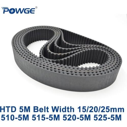 POWGE HTD 5M Timing belt C=510/515/520/525 width 15/20/25mm Teeth 102 103 104 105 HTD5M synchronous Belt 510-5M 515-5M 525-5M