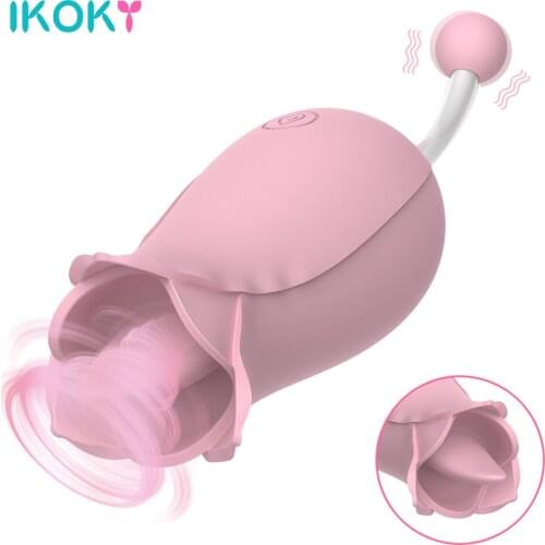 Pink Flower Tongue Licking Vibrator For Woman Anal Clitoris Massager Female Masturbator Sex Toy Adult Sextoy Erotic Machine Shop