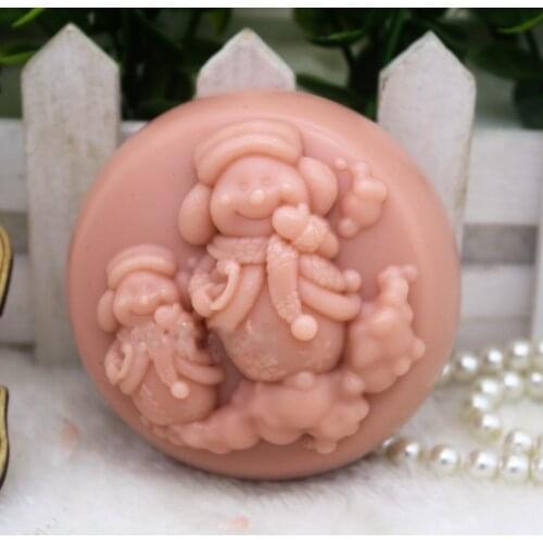 Silicone Soap Mold Cute Snowman Baby Silicone Forms Soap Molds DIY Christmas Mold Chocolate Mould Baking Tools Silica Gel PRZY