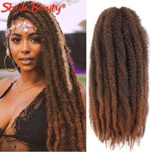 Ombre Crochet Hair Marley Braids Afro Kinkly Curly Braidng Hair Extensions Pre Stretched Passion Twist for Women Black Blonde