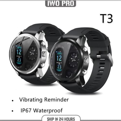 IWO PRO Smart Watch Men T3 PRO Dual Time Waterproof IP67 Heart Rate Bluetooth Activity Tracker Smartwaches Sport for IOS Android