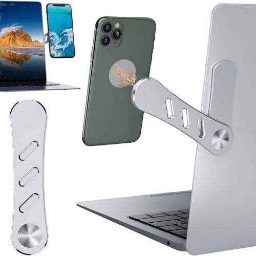 Creative Aluminum Magnetic Holder Laptop Extension Bracket Foldable Metal Paste Base Magnetic Laptop Mobile Phone Mount