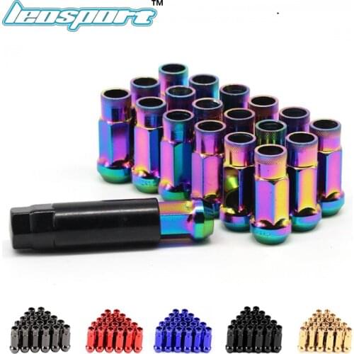 Universal For MUTEKI Wheel SR48 Auto Steel Acorn Rim Extended Open End Wheel Racing Lug Nuts With One Key