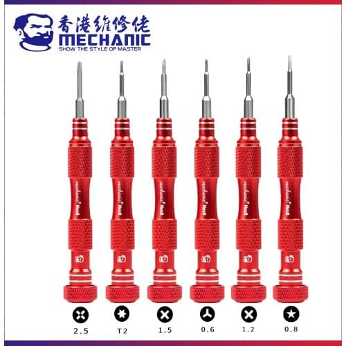 Mechanic 6 in 1 Max 8 High Precision 3D Aluminum Alloy Built-in Magnet Screwdriver Set For Mobile Phone Repair Screw Driver Tool