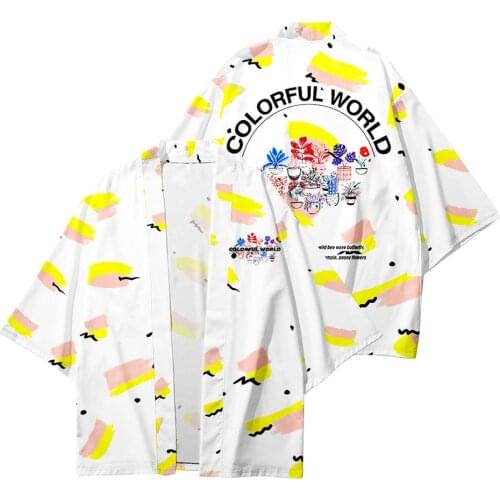 Plus Size 6XL 5XL 4XL White Black Loose Cardigan Robe Women Men Harajuku Japanese Kimono Cosplay Blouse Haori Yukata Clothing