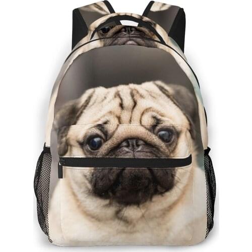 Women Backpack Kids School Bag for Teenage Girls Cute Pug Dog Have Question Female Laptop Notebook Bagpack Travel Back Pack 2021