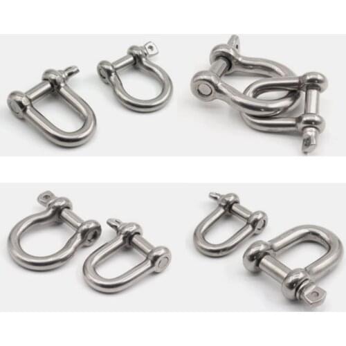 1/5pcs 304 stainless steel D-shaped shackle lifting U-shaped connecting buckle chain quick connecting ring bow type