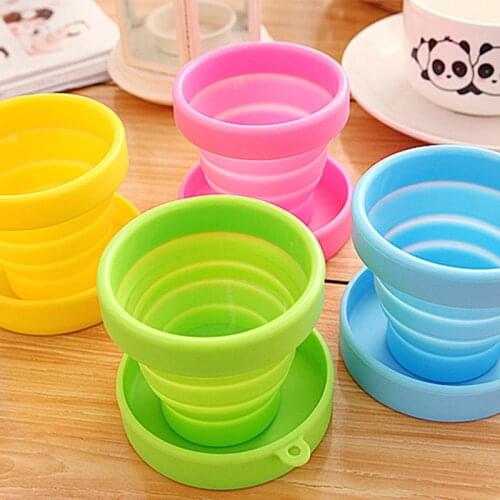 1PC Portable Silicone Retractable Folding Water cup Outdoor Travel Telescopic Collapsible Soft Drinking cup