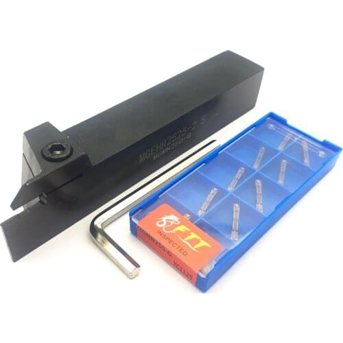 10PCS MGMN250 G YC1125 2.5mm High quality Carbide Inserts 1PC MGEHR2525-2.5 External Grooving Tool Holder Parting Lathe Tool Set