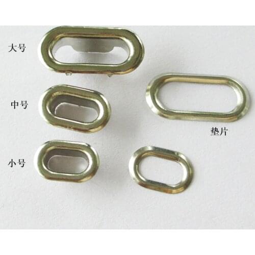 100pcs Metal Oval Shaped Grommet Eyelets with Washers Canvas Self Backing Nickle