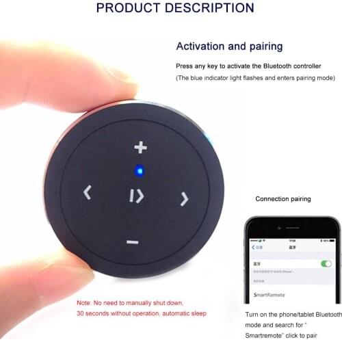 Car Bluetooth Remote Controller Mobile Phone Selfie Video Steering Wheel Single Handle Bracket Player Receiver Car Accessories