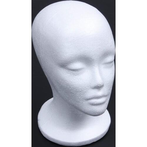 White Female Foam Mannequin Head Model Hat Wig Display Stand Rack