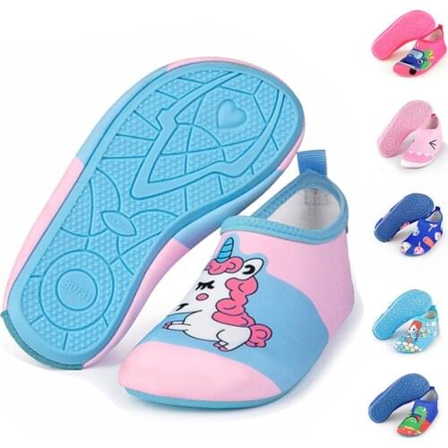 Children Barefoot Shoes Kids Non-slip Water Beach Surfing Swimming Shoe Slippers Unicorn cars Whale Seaside Footwear Home Shoes