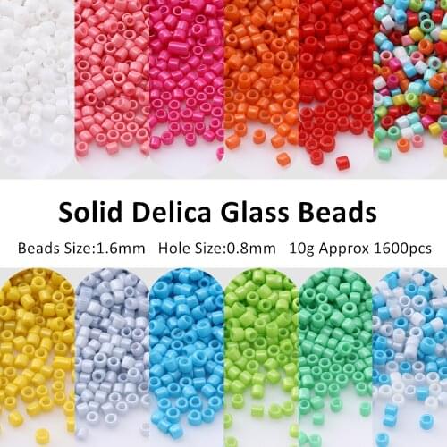 1.6mm 15/0 Miyuki Delica Glass Japanes Beads Solid SeedBeads Charm For Jewelry Making Necklace Bracelet Diy Supplies Accessories