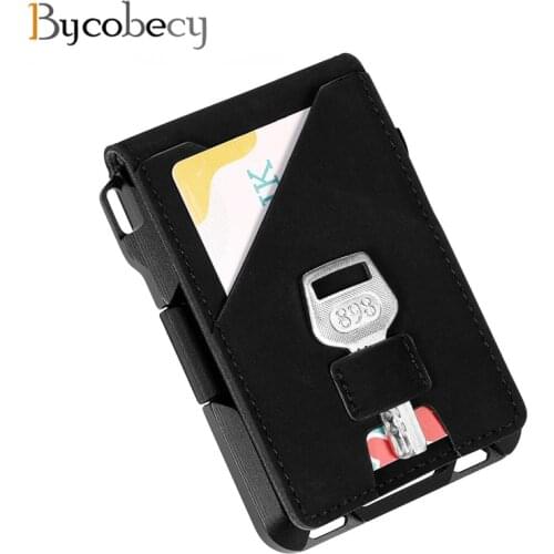 Bycobecy 2020 ID Smart Card Holder High Quality Business Card Case Fashion Aluminum Box Metal Men and Women RFID Money Bag