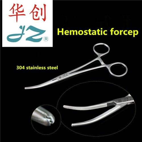 Jz Surgical Instrument 304 steel Roca type forcep Medical Vertical Tooth Hemostatic forceps curved Blood vessel Clamp Pet VET