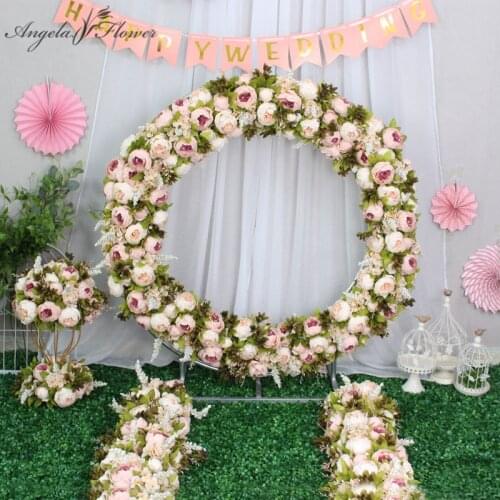 Custom artificial flower ball centerpieces with flower stand set match peonies flower row arranment supplies decor wedding arch