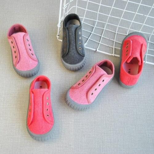 Kids Canvas Shoes Soft Bottom Boys Sneakers Solid Color Casual Girls Shoes New Autumn Loafers Size 23-32 SDB035