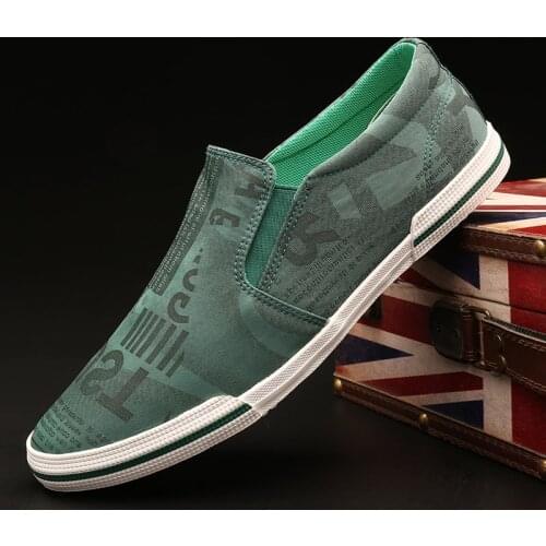 Mens Flat shoes Graffiti Colors loafer driving lazy Lightweight Shoes Mens Vulcanized shoes Breathable Canvas shoes A23-45