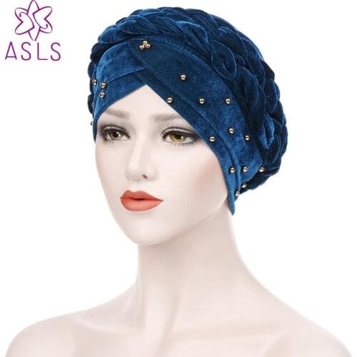 New Fashion Women turban pearl Hot StyleTurban Cap Chemotherapy Hat Bandana Headscarf Ladies Hair Accessories