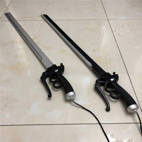 Attack On Titan Weapon / Sword Mikasa Ackermann Anime Cosplay Accessories Sword / Wooden Silver Gun Female