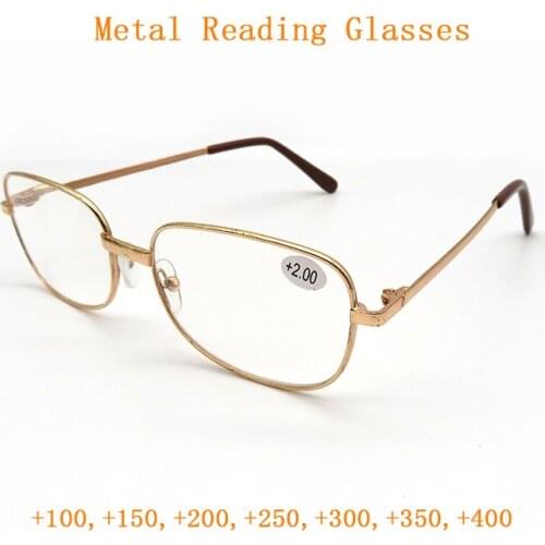 Gold Metal Reading Glasses for Women Men High Definition Presbyopic Spectacles Old Man Gift for Sight +1.0~+4.0 Gafas de lectura