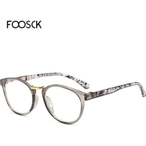 FOOSCK Fashion Round Reading Glasses Men Women Hyperopia Eyewear Ultralight Prebyopia Eyeglasses Diopter +1.0 to +4.0