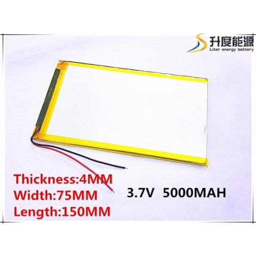 Polymer battery 9 inches tablet battery domestic the built-in rechargeable battery 5000 mah 4075150 free shipping