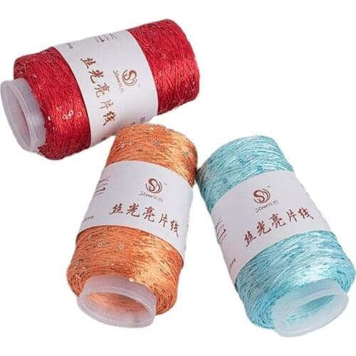 100g/Ball Sequin yarn for knitting paillette Summer ice silk Mercerized wool to crochet knit yarn thread DIY hand needlework