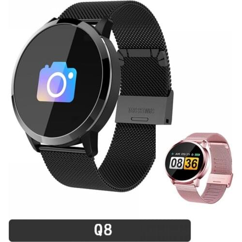 Q8 Smart Watch Alarm Clock The Men Support Pedometer Heart Rate Monitor Blood Pressure Bracelet Sports Fitness Women Watches