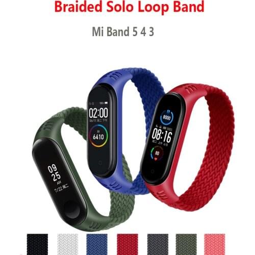 Sports Breathable Bracelet for Mi band 6 5 4 3 Wristband for Miband 6 5 4 3 Miband 6 Miband 5 Nylon Braided strap