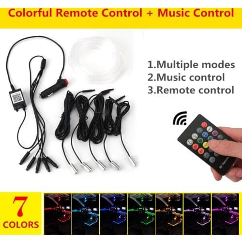 Led Car Interior Ambient Atmosphere Mood Light Rgb App Remote Control Backlight Auto Foot Center Console Door Decorative Lights