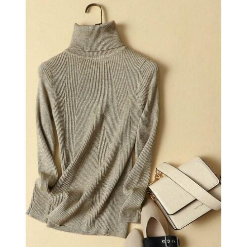 2021 Autumn Winter Turtleneck Women Sweater Solid Slim Knitted Solid Lady Elegant Pulls Fashion Outwear Tops
