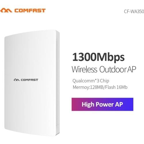 Comfast 1300Mbps Outdoor Wifi Extender Weatherproof Wifi Repeater Gigabit router/AP 27dbm 2.4G/5G 11dbi+13dbi Antenna CF-WA350