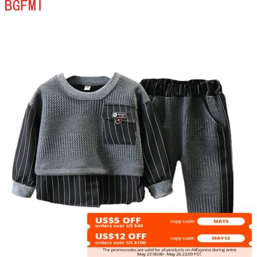Spring and Autumn Kids children clothing coat stripe Thread Splicing Baby girl boy suit 2021 new Fashion jacket + pants 2pcs set