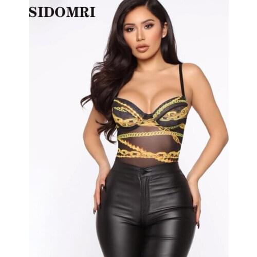 Spring and summer 2021 new sexy V-neck halter with printed one-piece dress temperament chain print hot sale