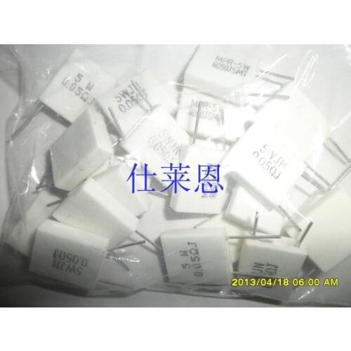 10PCS 5W 0.05R Non-inductive Cement Resistor Resistance
