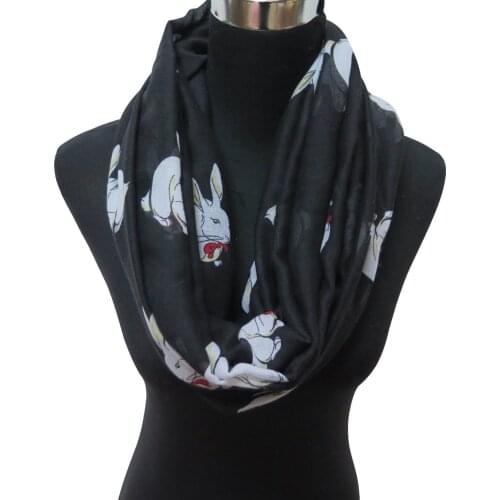 10pcs/lot Bunny Rabbit Animal Print Womens Infinity Scarf, Free Shipping