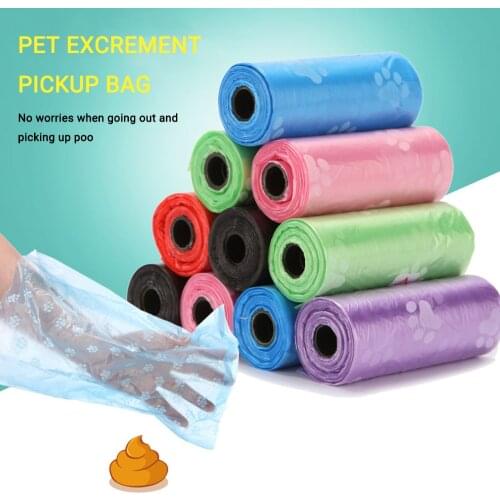 15 Rolls Pet Dog Poop Bags Dispenser Collector Scoop Holder Puppy Cat Pooper Scooper Bag Small Rolls Outdoor Clean Pets Supplies