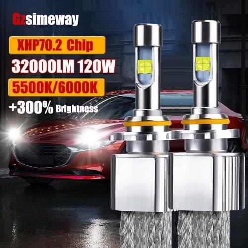 2Pcs H4 H7 Led H8 H11 HB3 9005 H13 9006 9012 LED Headlights 6000K XHP70 Chip 120W 32000LM Car Light Bulbs Automobiles Auto Lamp