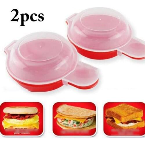 2Pcs/Set Easily Eggwich Cooking Tool Microwave Cheese Eggs Cooker 1 Minute Fast Eggs Hamburg Omelet Maker Kitchen Cooking Tool