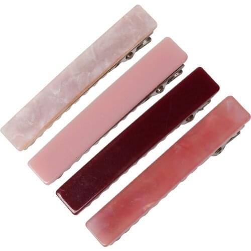 4pcs Resin Acetate Hair Clips for Women Hair Accessories Small Hair Pins For Girls Sweet Daily Headwear Neon Lidies Hair Slides