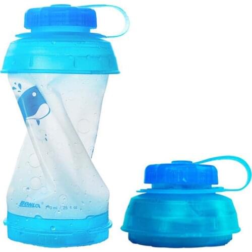 750ML Food grade TPU collapsible kettle travel climbing bottle Folding Kettle portable soft water bottle outdoor sports bottle
