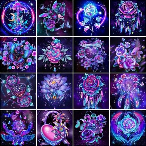 5D Diamond Embroidery Flower Rhinestone Mosaic Sale Dream Catcher Diamond Painting Butterfly Cross Stitch Rose Flower Home Decor
