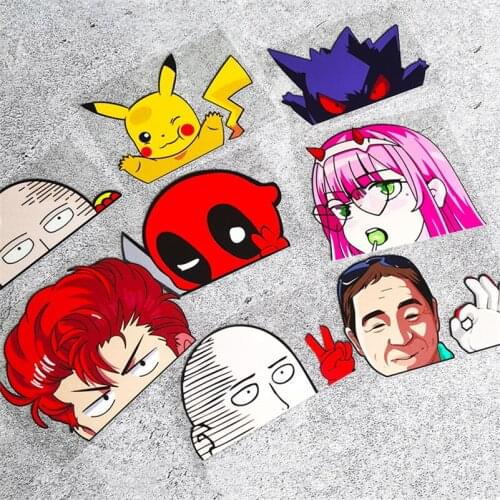 Anime Auto Side Window Stickers Waterproof Reflective for Truck Body Helmet Electric Car Decals Computer Case