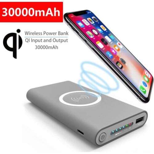 Wireless Power Bank Portable Phone Battery Charger For iPhone 12 11 Samsung Xiaomi Huawei External Battery 30000mAh Powerbank