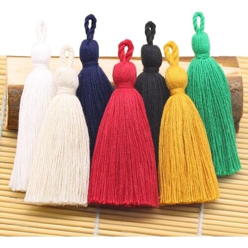10PCS Pure Cotton 9cm Colorful Tassels DIY Pendant Jewelry Curtain Garments Decorative Accessories Key Chain Handbag Pendants
